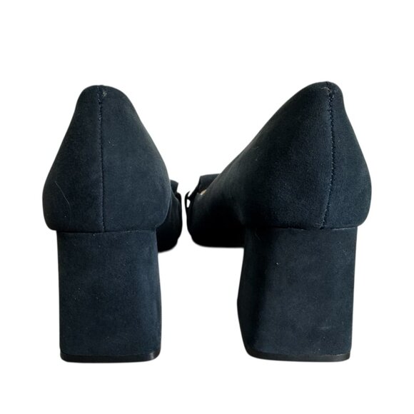 Alex Marie NWOT Blue Suede Chain-Hardware Loafer Pumps Women's Size 7M - Picture 5 of 11